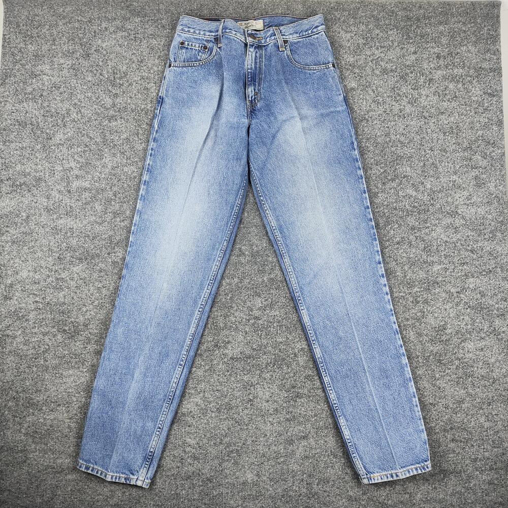 Levi Strauss Signature Jeans Womens 10 Long Light Wash High Rise Tapered Denim